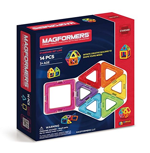 Magformers Basic Set (14 Pieces) Magnetic Building Blocks, Educational Magnetic Tiles Kit