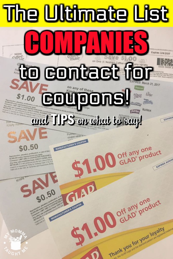 The Ultimate List Of Companies To Contact For Coupons And Tips On What To Say!
