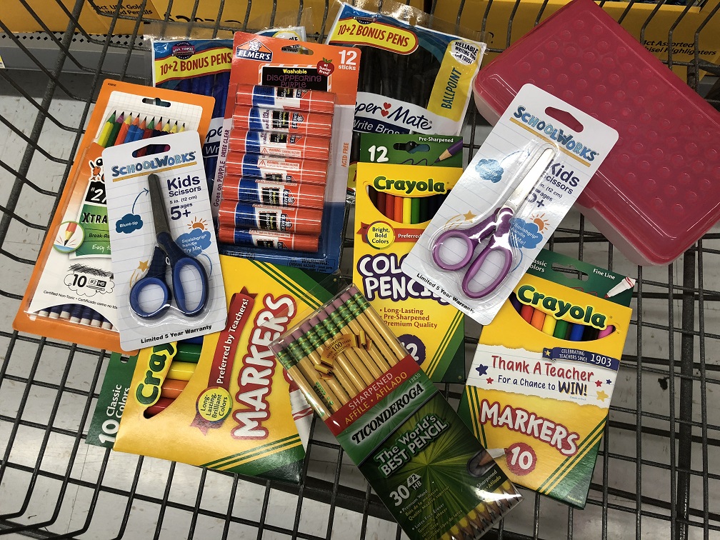 Walmart Cart Back To School Items