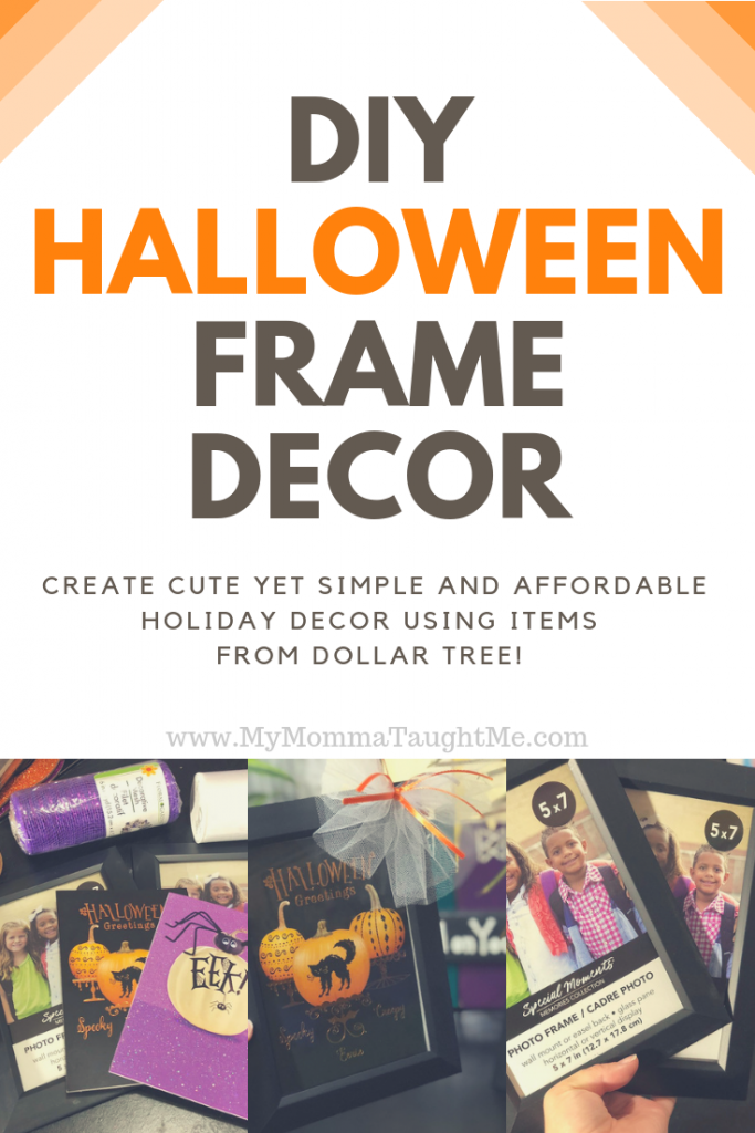 How To Create DIY Halloween Frame Decor Using Cute Yet Simple And Affordable Items From The Dollar Tree Items