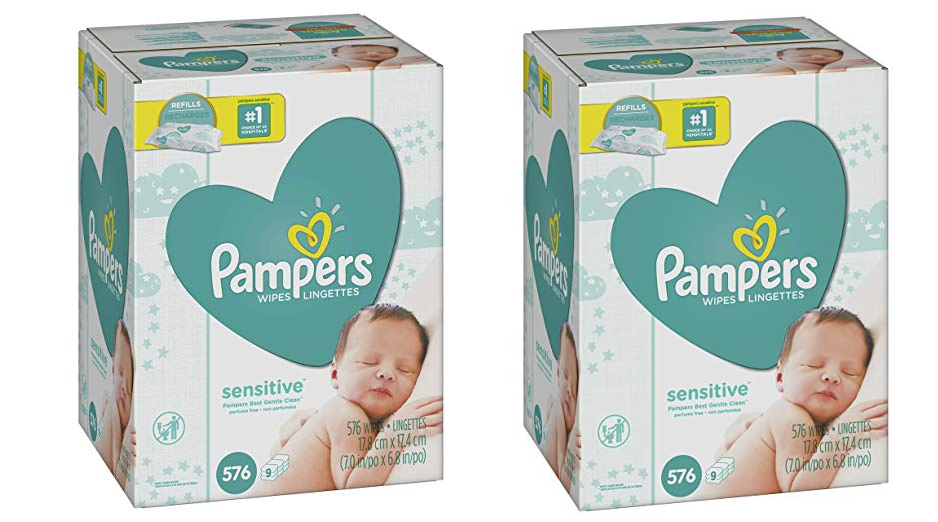 Pampers Sensitive Water Based Baby Diaper Wipes, 9 Refill Packs