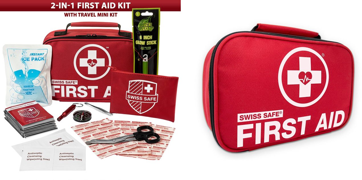 Swiss Safe 2in1 First Aid Kit 120 Piece + Bonus 32 Piece Mini First Aid Kit