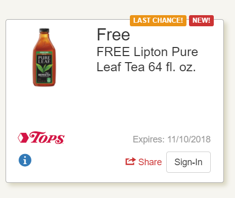 Free Pure Leaf Tea Digital Coupon