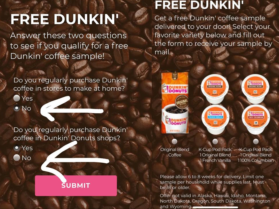 Free Dunkin Donuts Sample