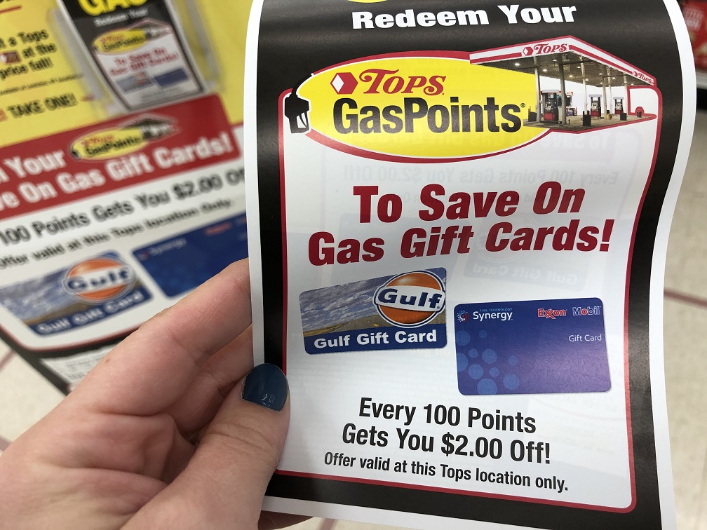 Tops Markets Gas Points Use For Gift Cards