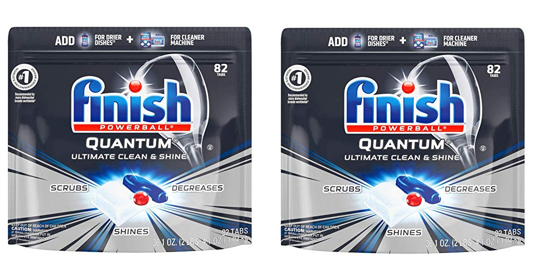 Finish Quantum Dishwasher Detergent Tabs, Ultimate Clean & Shine, 82 Count