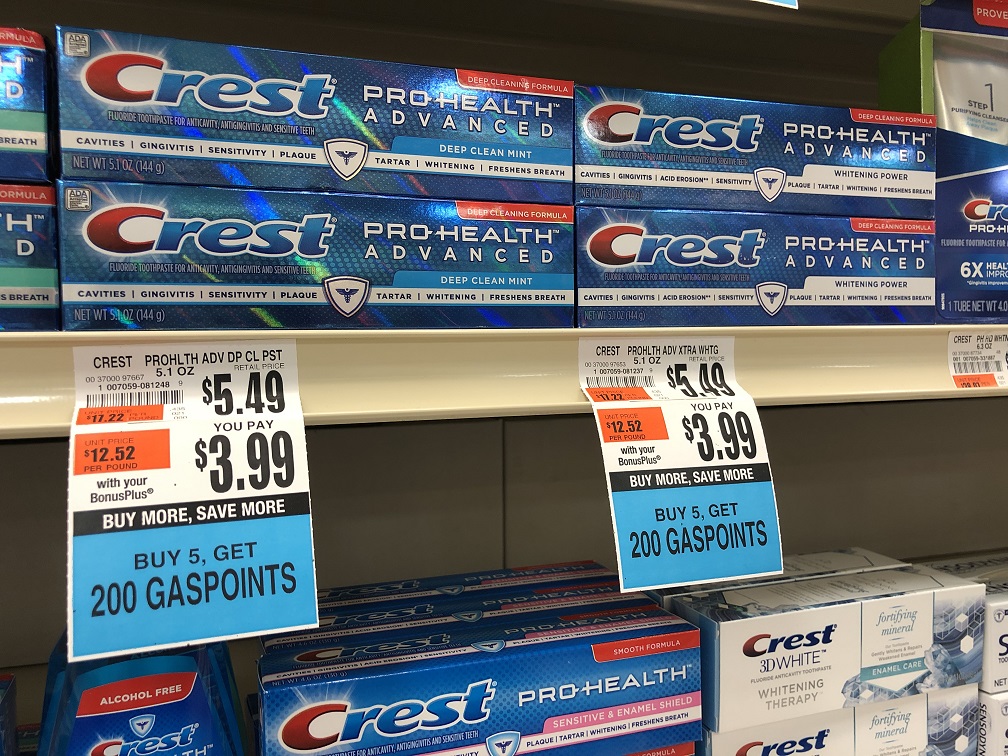 Crest Toothpaste And Gas Points At Tops