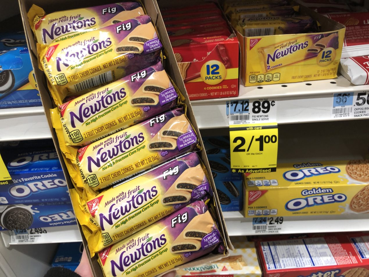 fig newtons 2 for $1.00 at rite aid