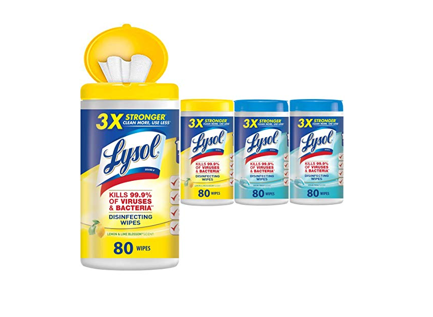 Lysol Disinfecting Wipes 320 Ct, 2 Lemon + 2 Ocean