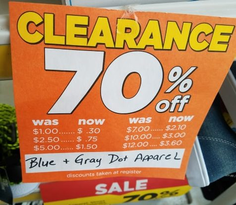 Blue And Gray Dot Apparrel Clearance At Dg