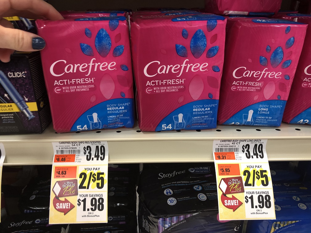 Carefree Liners Sale At Tops Markets