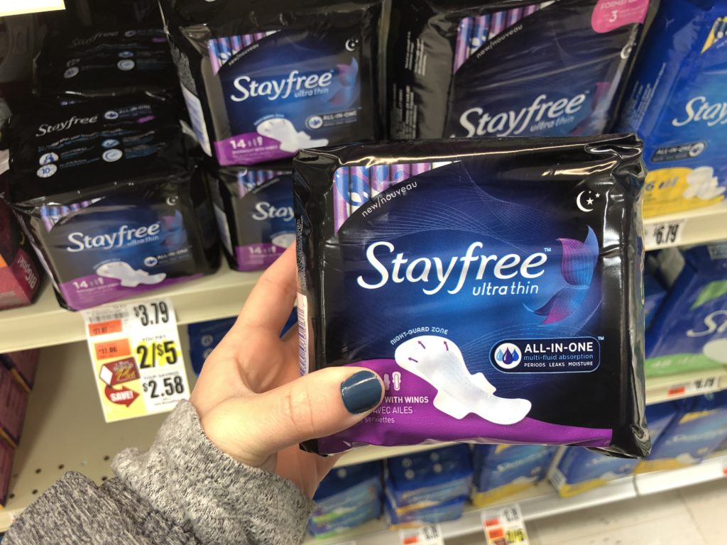 Stayfree Pads at tops markets
