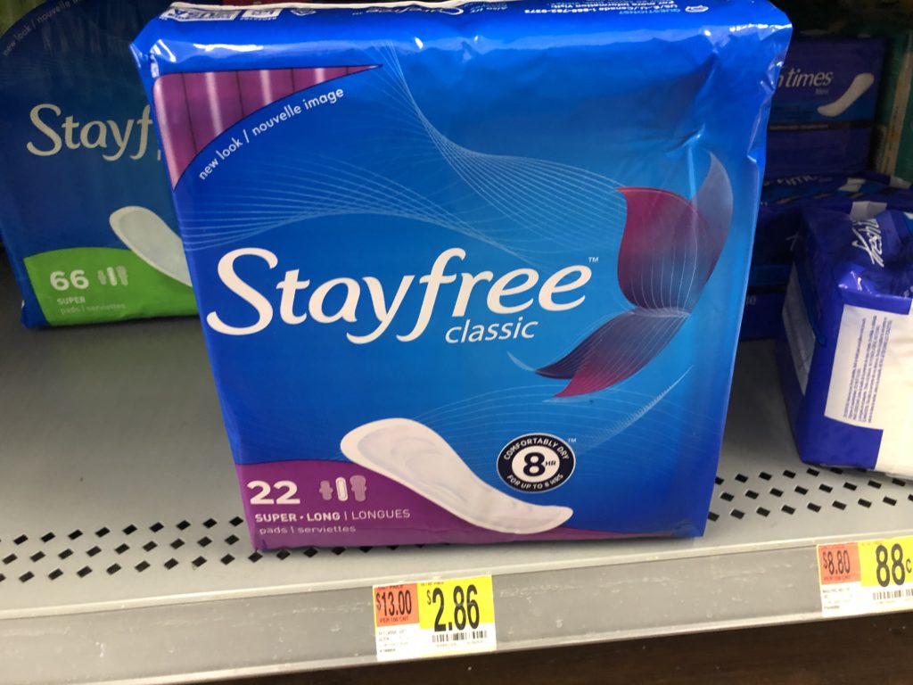 Stayfree Pads at Walmart