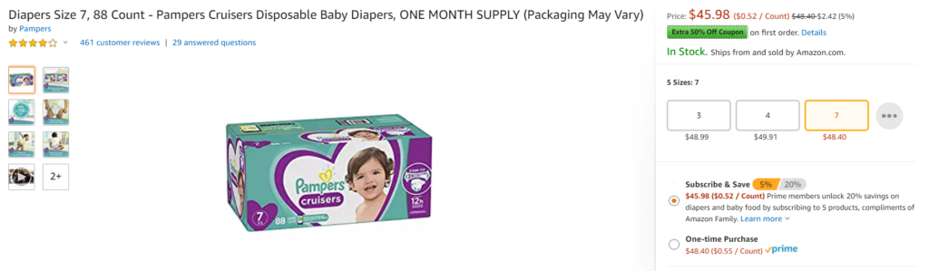 Pampers 50% Off Coupon