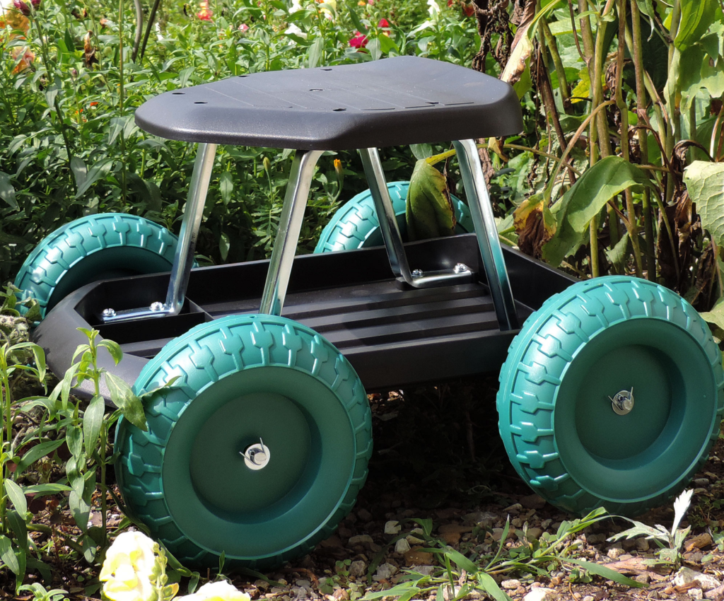 Rolling Garden Work Scooter W Tool Tray