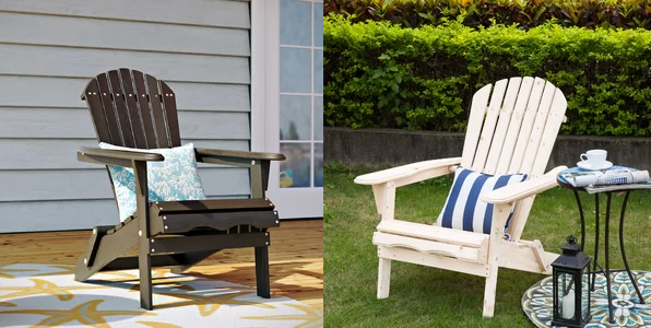 Solid Wood Folding Adirondack Chair