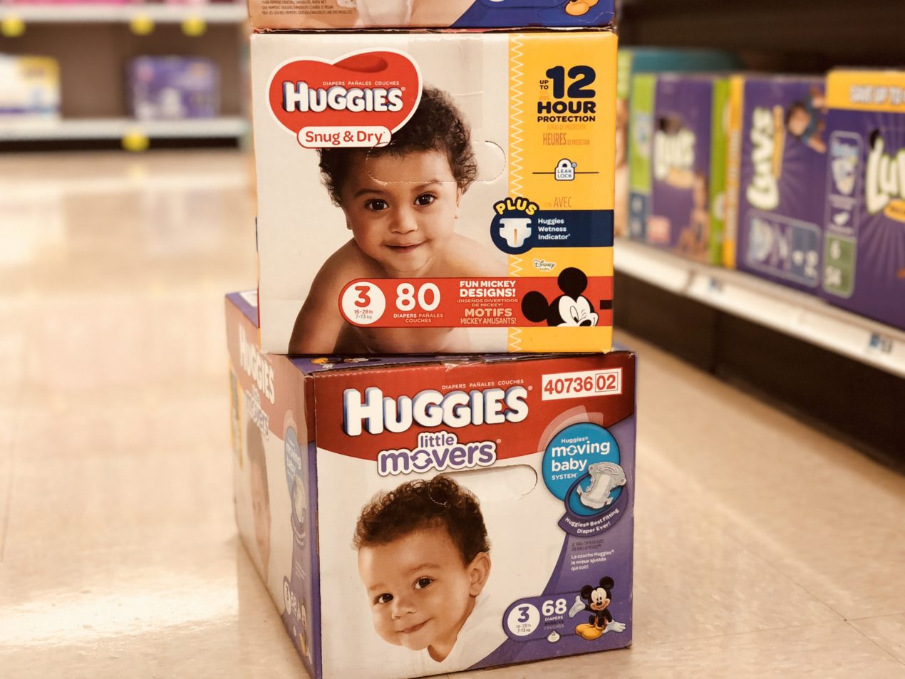 Huggies diapers box
