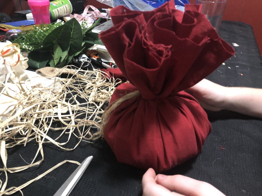 Making our DIY Fabric Pumpkins