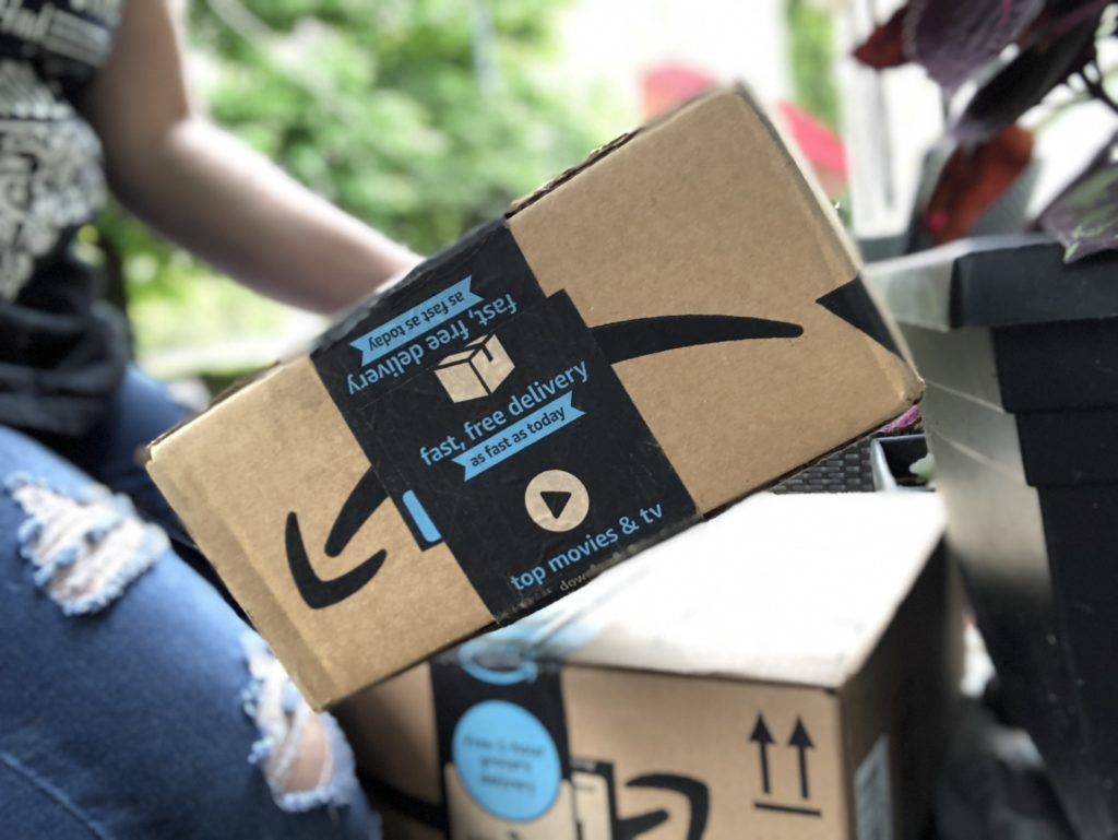 Amazon Boxes on Front Porch