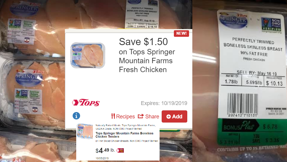 Springer Chicken Digital COupon And Sale At Tops Markets