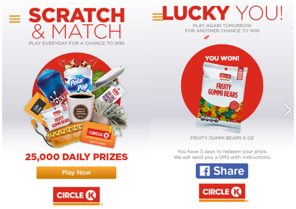 Circle K Scratch & Match Instant Win Game