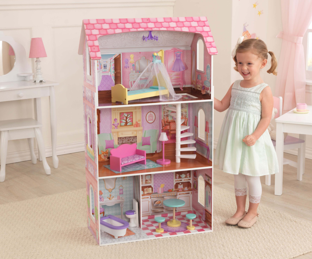 KidKraft Penelope Wooden Dollhouse With 9 Pieces Of Furniture