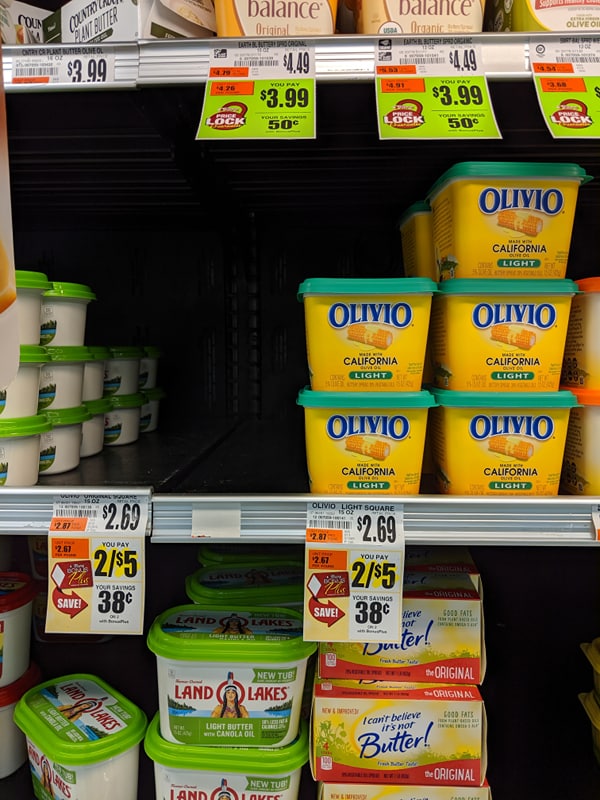 olivio butter at tops