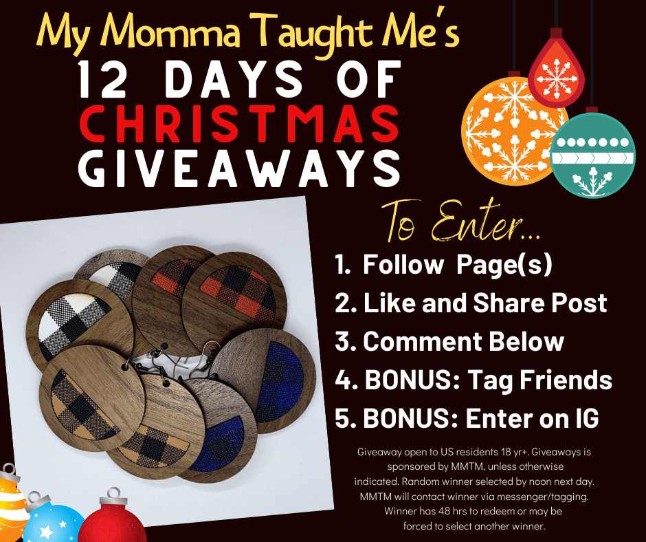 My Momma Taught Me's 12 Days Of Christmas Giveaways 2019 Day 3