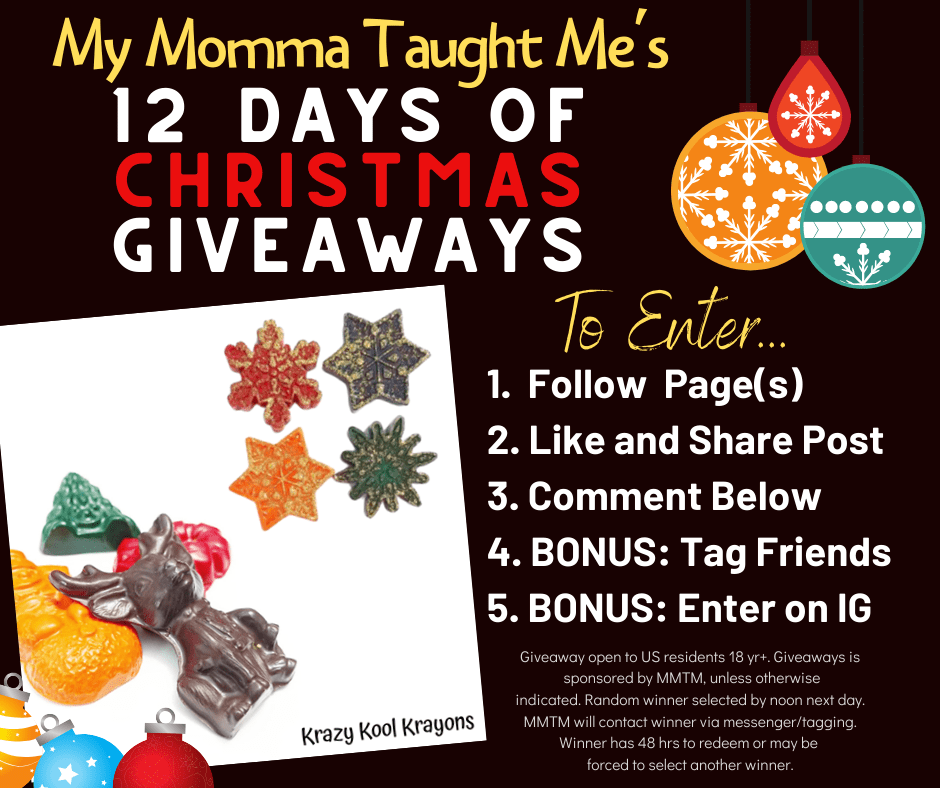 My Momma Taught Me's 12 Days Of Christmas Giveaways 2019 Day 9