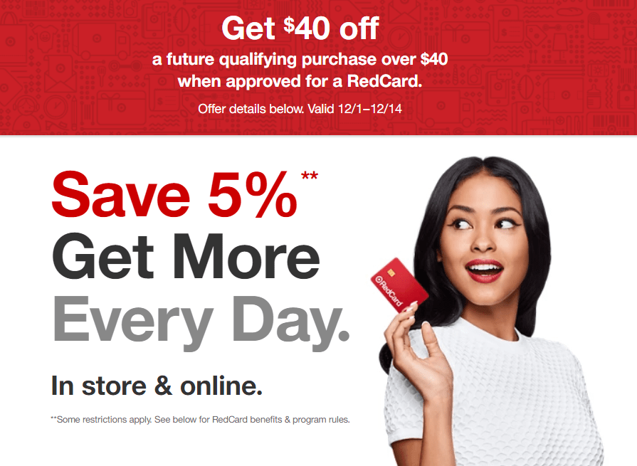 $40 Off $40 Purchase Target Redcard