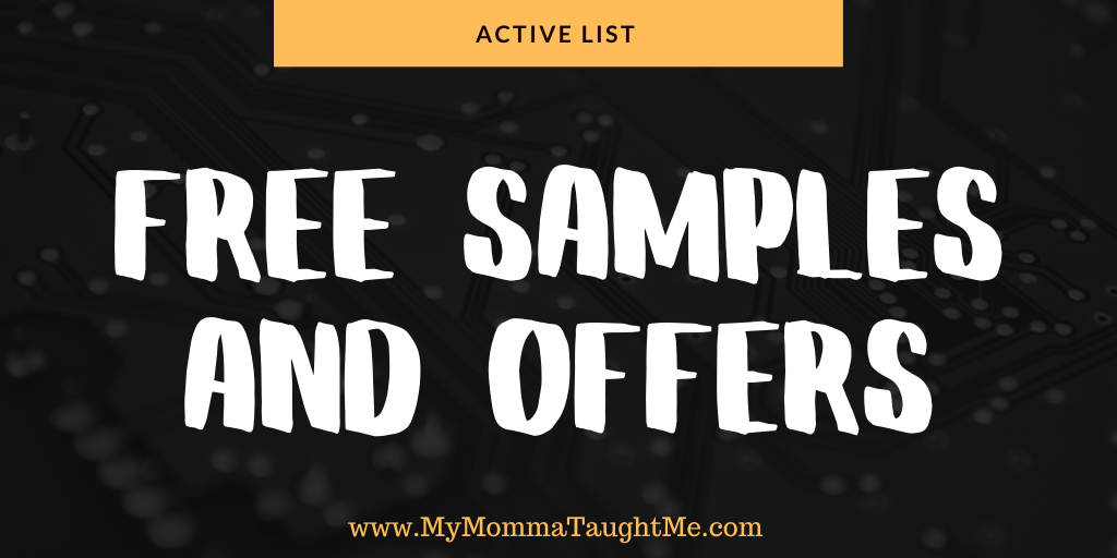 Active List Of Free Samples And Offers