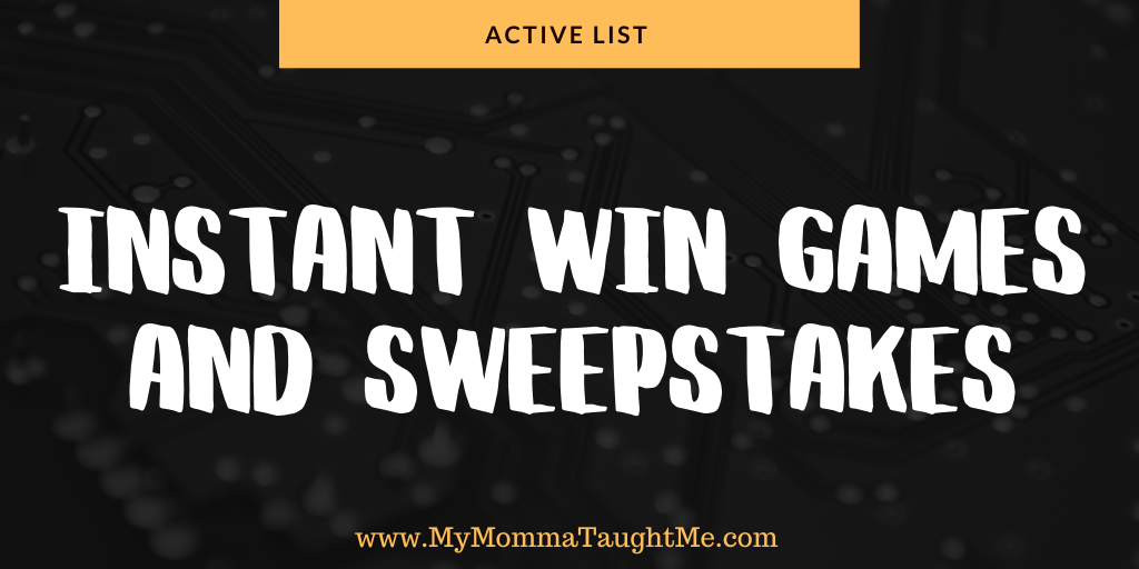 Active List Of Instant Win Games And Sweepstakes