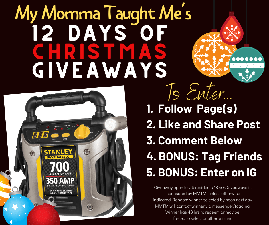 My Momma Taught Me's 12 Days Of Christmas Giveaways Day 12