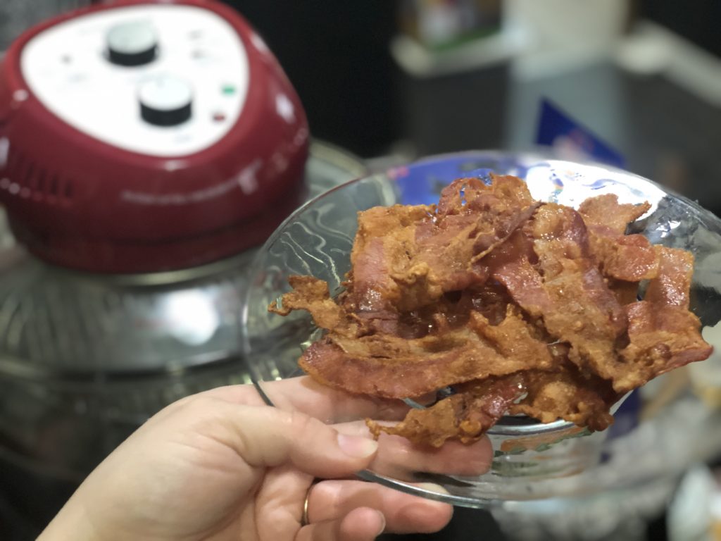 crispy cooked bacon in air fryer