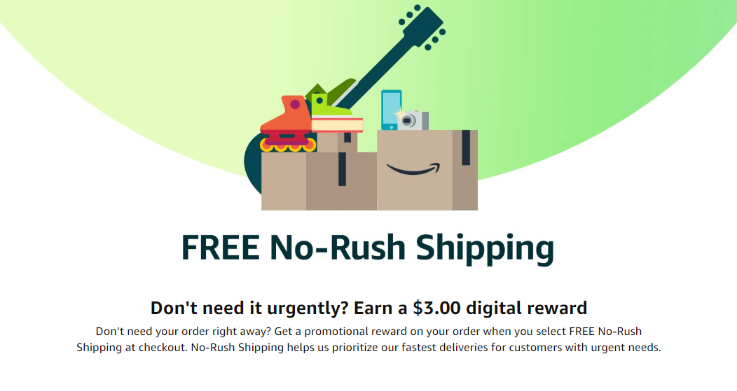 Free No Rush Shipping Earn Free Credit On Amazon