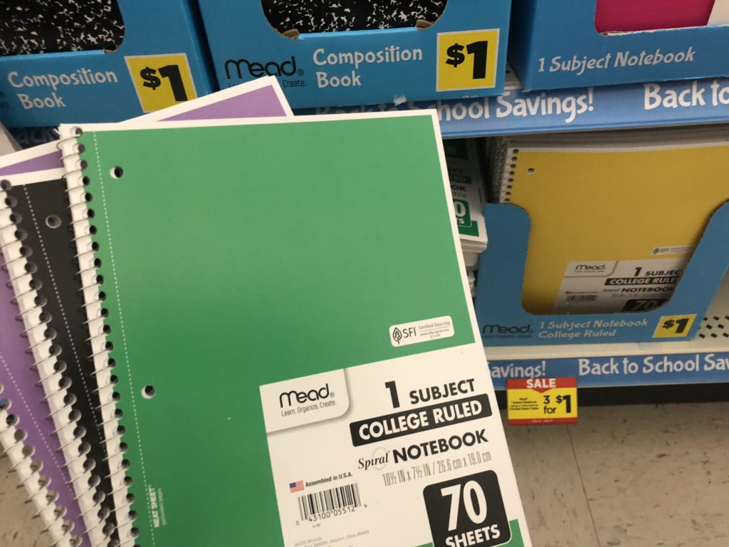 Notebooks at Dollar General Back to School