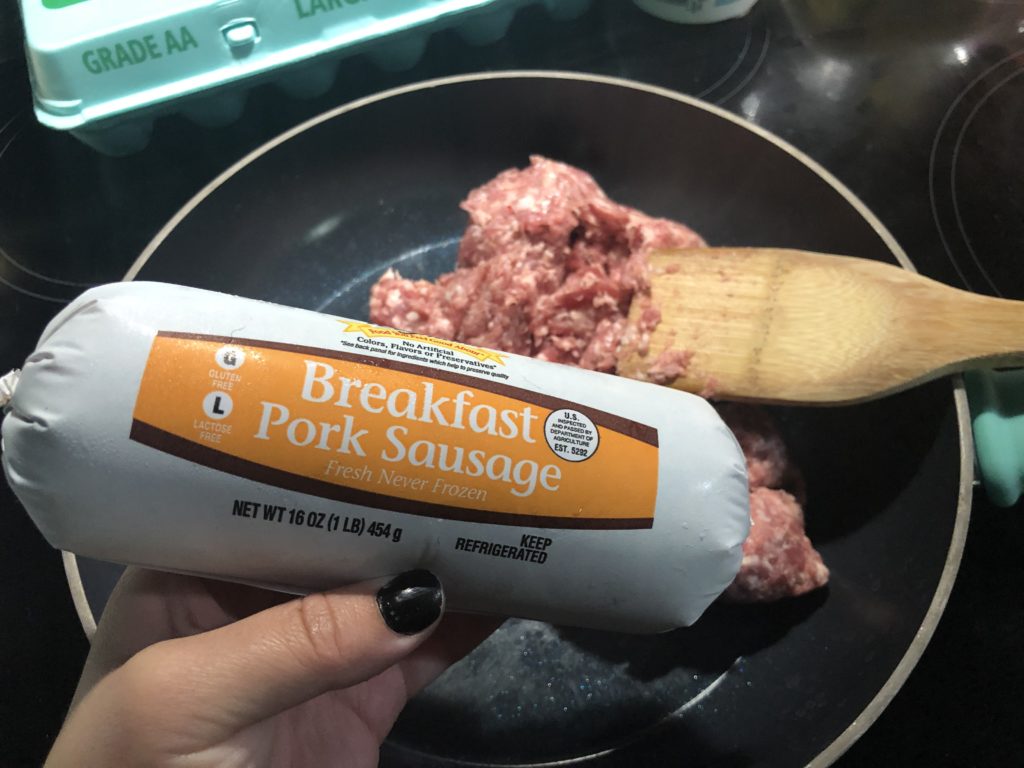 breakfast sausage cooking