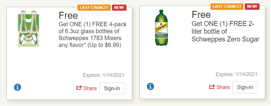 Free Schweppes At Tops