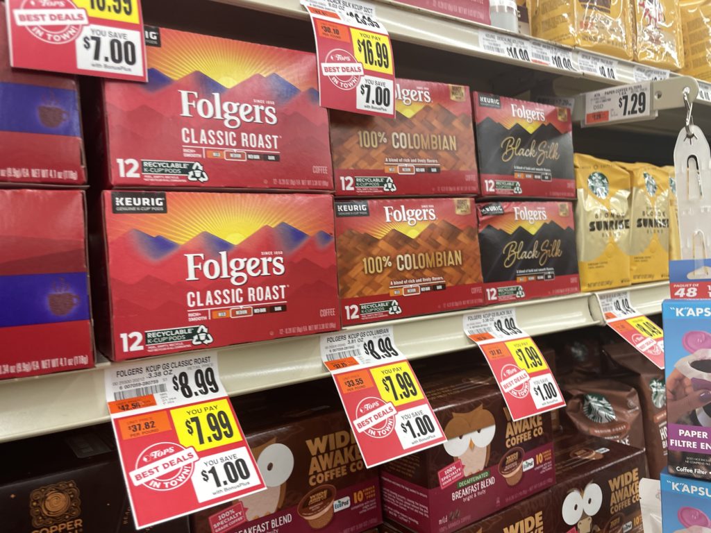 Folgers Coffee K Cups at Tops Markets