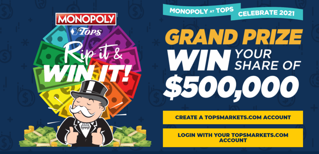 Tops Markets Monopoly Game 2021