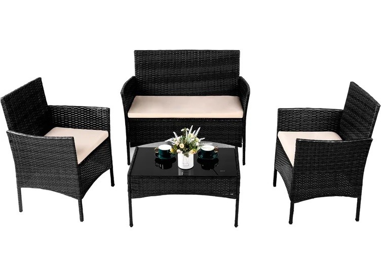 Randlett Rectangular 4 Person Outdoor Dining Set With Cushions