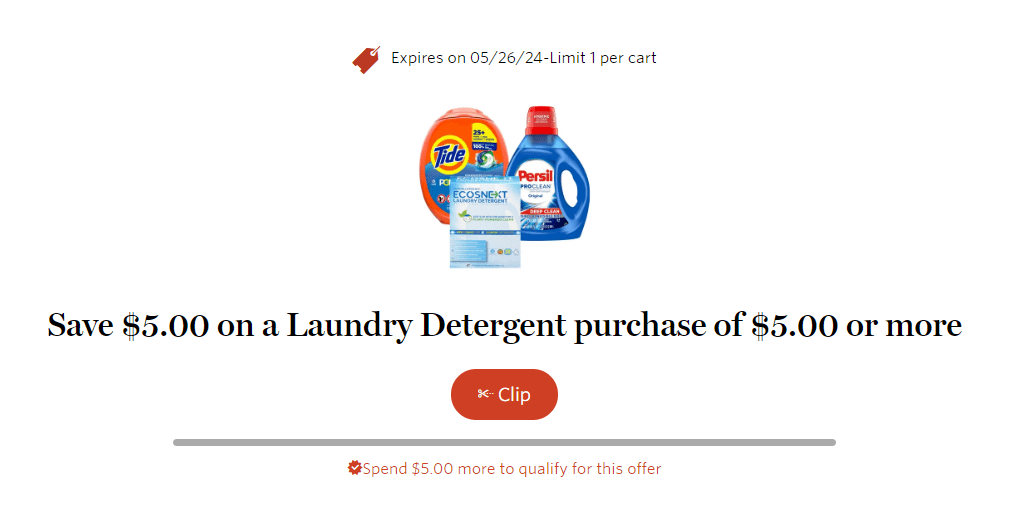 WEGMANS $5 LAUNDRY COUPON